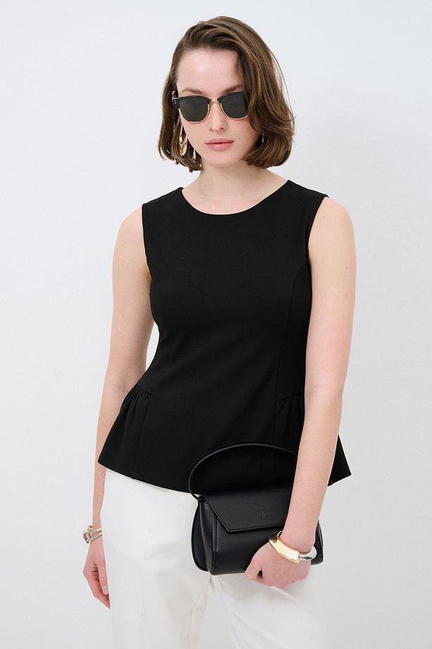 Örme Peplum Bluz - 1