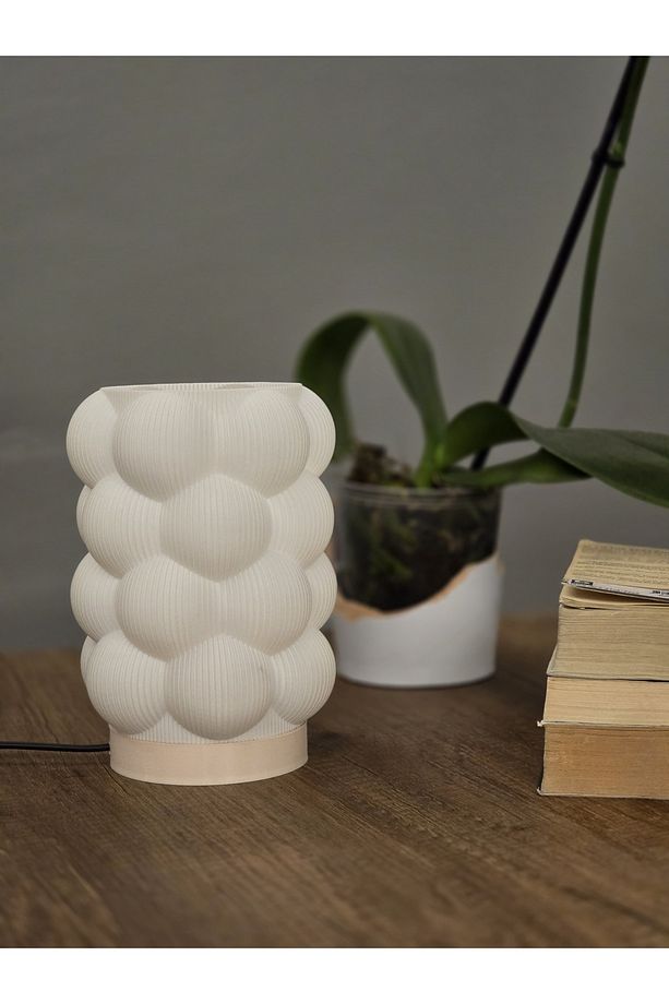3D DESIGN Modern Tasarımlı Şık Abajur Dekoratif Masa Lambası Salon ve Ofis Aydınlatma - 3