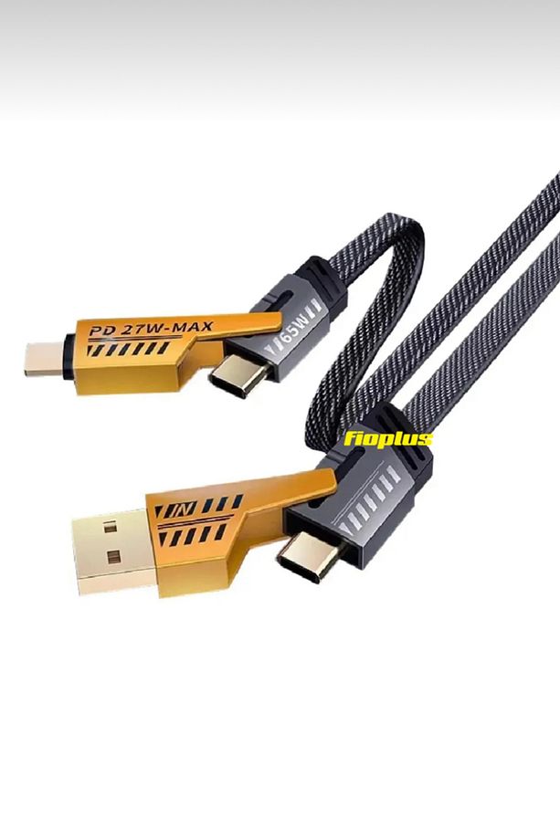 - 4in1 PD 65 Watt Android Type-C 27 Watt iPhone Halat Örgü Kırılmaz Uç 1MT - 3