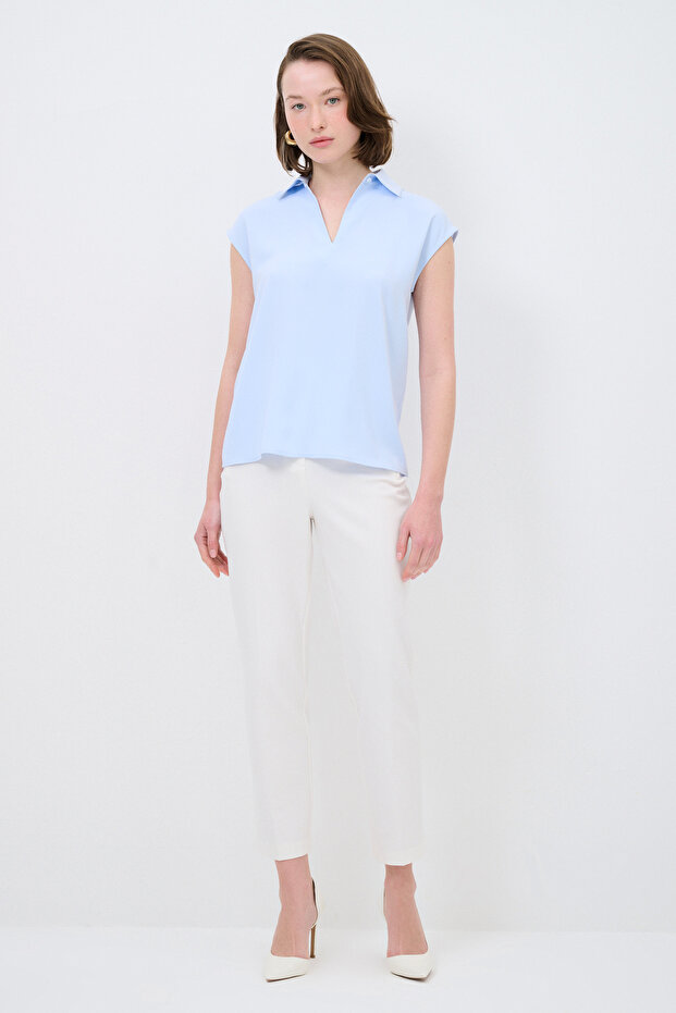 Yakalı Kolsuz Bluz - 4