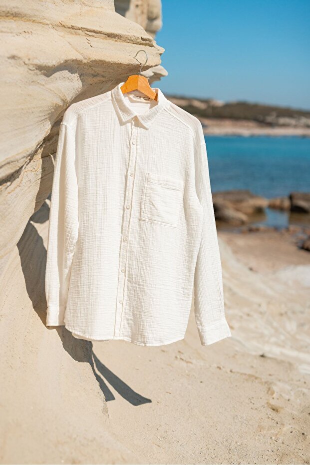 Mikonos Beyaz Gömlek - 5
