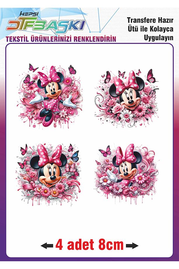 Minnie Mouse Ütü ile Yapışan Tekstil Transfer Baskı - 1
