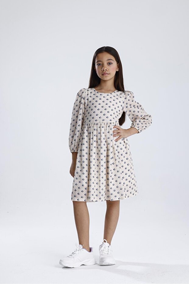 Rochie cu mânecă lungă cu model - 5