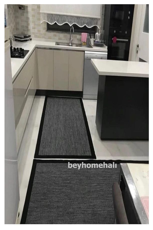 siyah Bordürlü Sisal Jüt Hasır Halı - 3