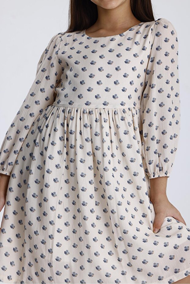 Rochie cu mânecă lungă cu model - 3