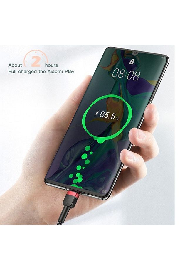 Kuulaa Mikro Usb 3a Hızlı Şarj 0.50cm Kısa Android Usb Şarj Kablosu Siyah,gri - 5