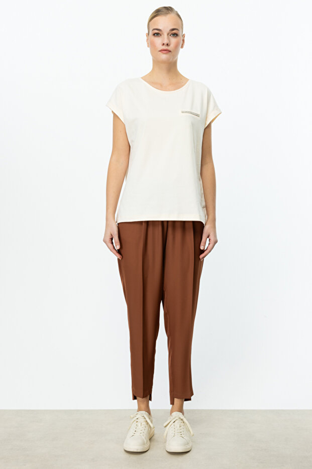 Taş Detaylı Basic Bluz - 4