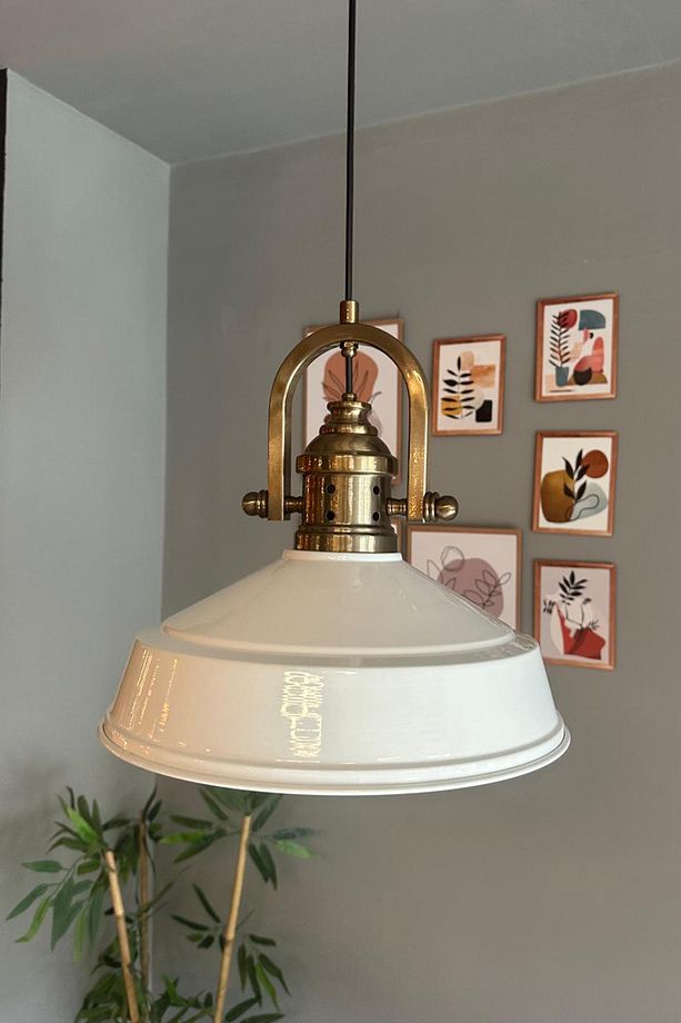 Carmelo Beyaz Tekli Avize Delikli Eskitme Başlık Retro Sarkıt Lamba Restoran Salon Aydınlatma - 7