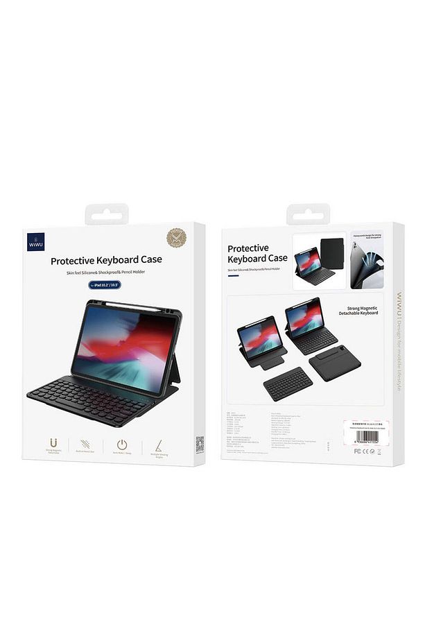 iPad Air 11 2025 M3 Kılıf Wiwu Protective Gizli Kalem Bölmeli Klavyeli Siyah - 4
