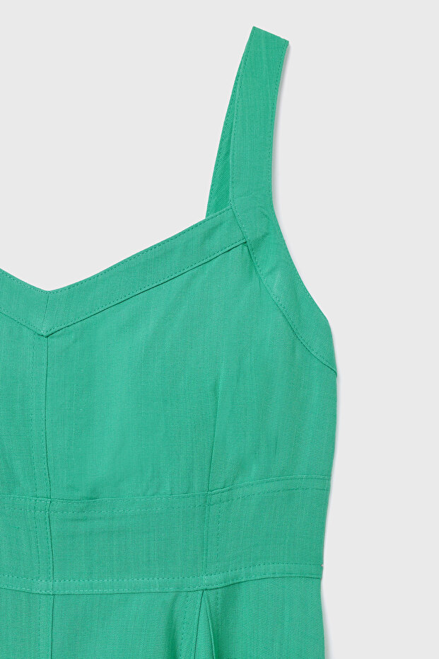 V Yaka Kloş Elbise - 9