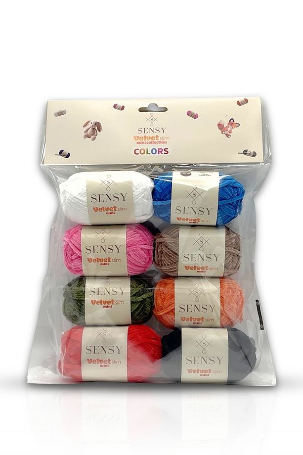 Velvet Slim Mini Paket Örgü İpi Kadife İp Amigurumi İpi Set Colors - 2