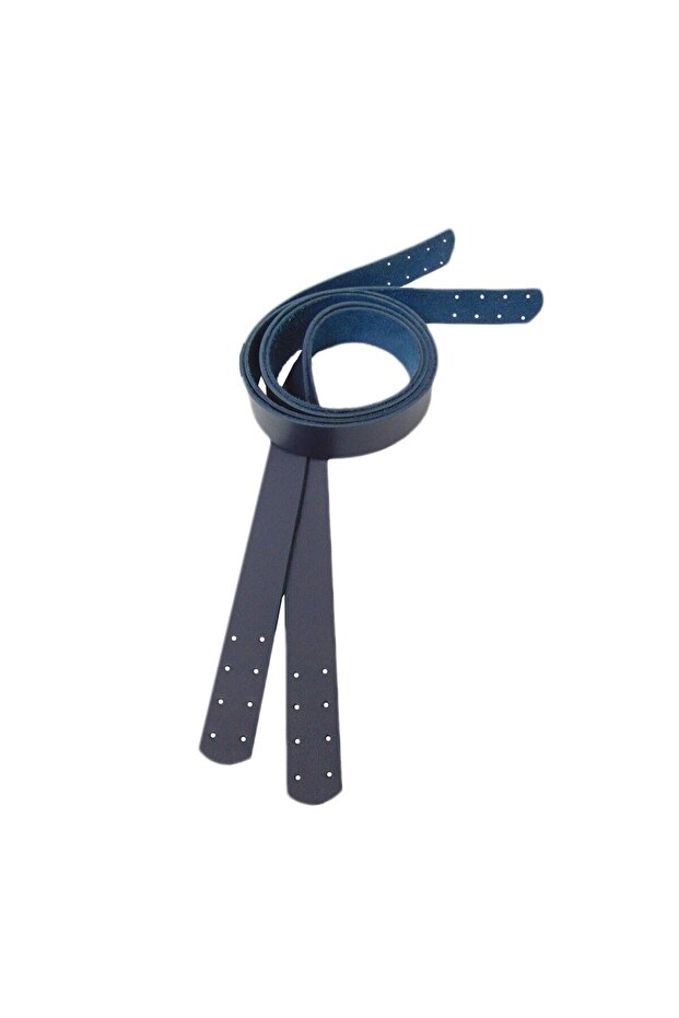 طقم حقيبة محبوكة مستطيلة باللون الأزرق الداكن - 3