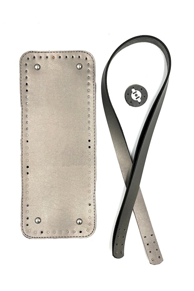 Gray Rectangular Knitted Bag Kit - 1