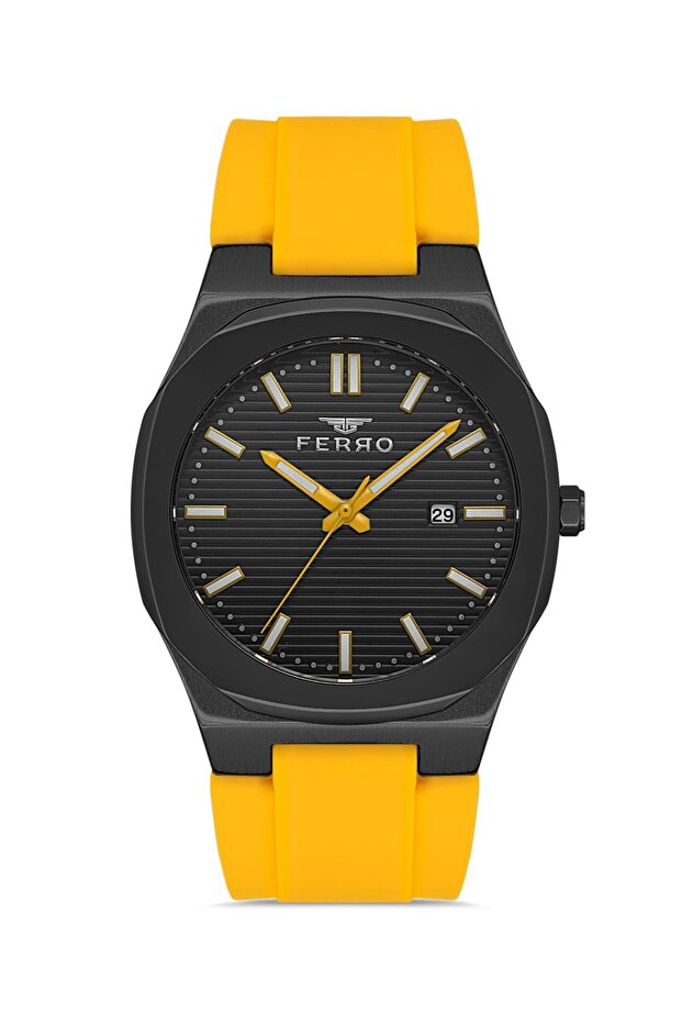 F11340 Men's Wristwatch + Yellow Color Campaign