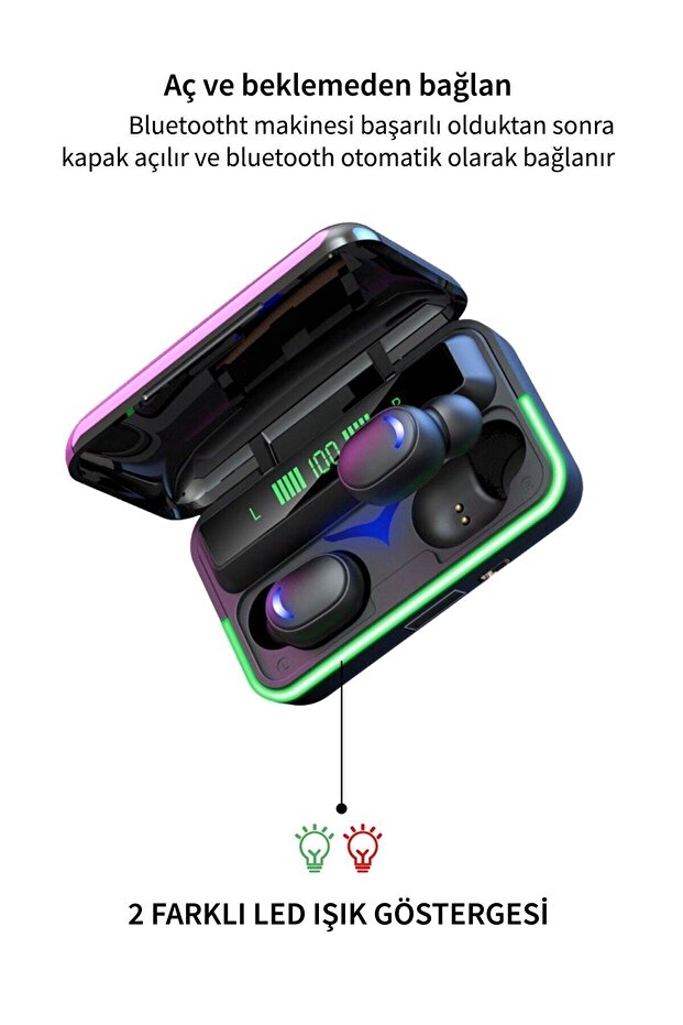 Ios-android Uyumlu Kablosuz Kulakiçi V5.1 Mikrofonlu Powerbank Kutulu Db-17 Bluetooth Kulaklık - 3