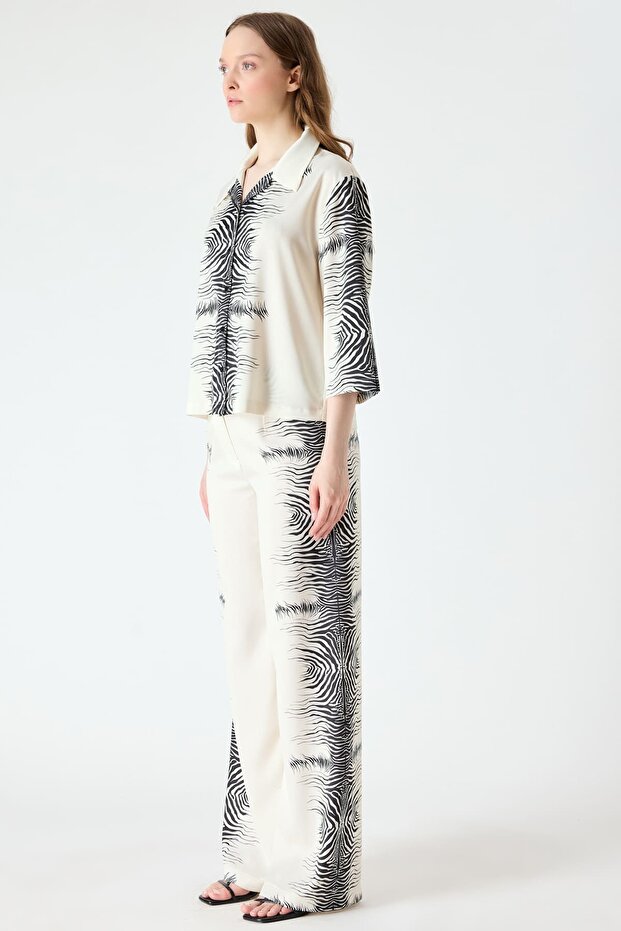 Zebra desenli kısa gömlek - 2