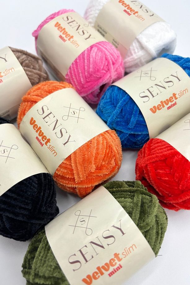 Velvet Slim Mini Paket Örgü İpi Kadife İp Amigurumi İpi Set Colors - 5