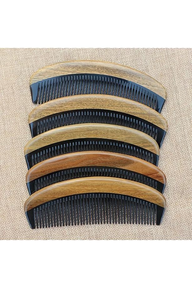 Sandal Ağaçı Kaplamalı Kemik Dişli Tarak Ahşap Saç Tarağı 16 cm AT-130 - 7
