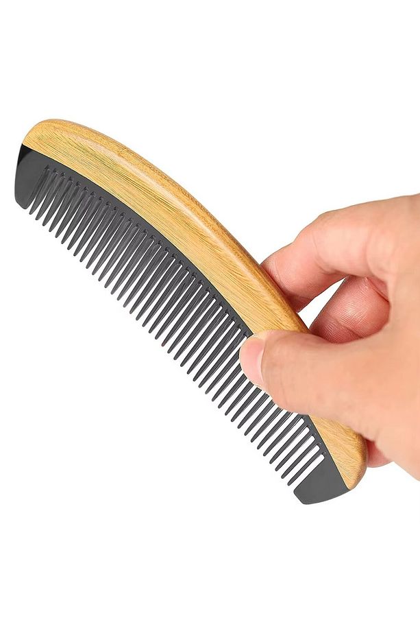 Sandal Ağaçı Kaplamalı Kemik Dişli Tarak Ahşap Saç Tarağı 16 cm AT-130 - 2