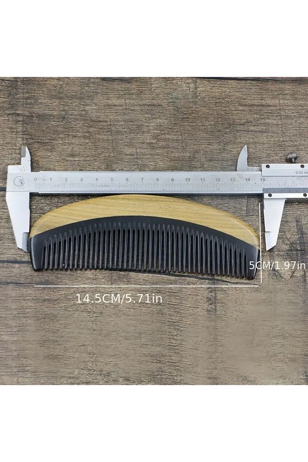 Sandal Ağaçı Kaplamalı Kemik Dişli Tarak Ahşap Saç Tarağı 16 cm AT-130 - 6