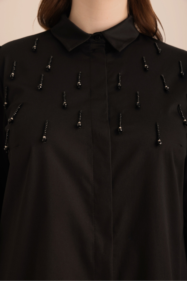 İşlemeli Cotton Gömlek - 3