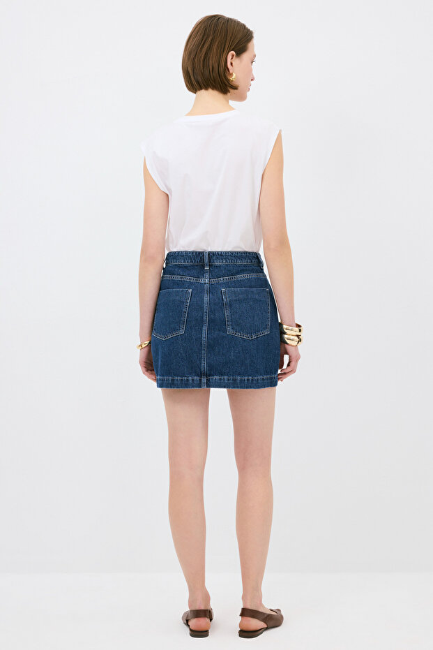 Cepli Mini Denim Etek - 7