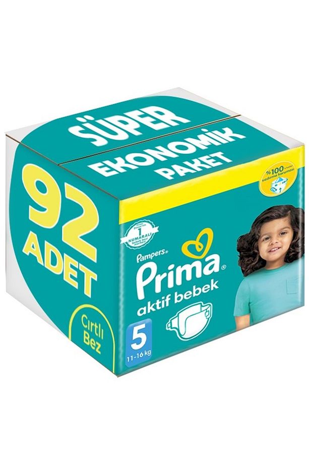 Bebek Bezi Aktif Bebek Aylık Paket Fırsat Paketi 5 Beden Junior 92 Adet - 1