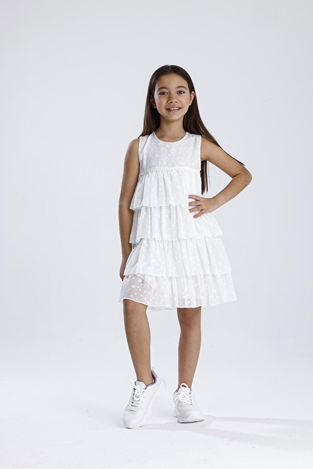 Fırfırlı Kat Kat Elbise - 5