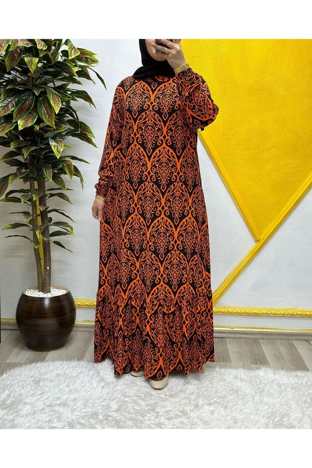 Women's Hijab Clothing Plus Size Ottoman Pattern Dress