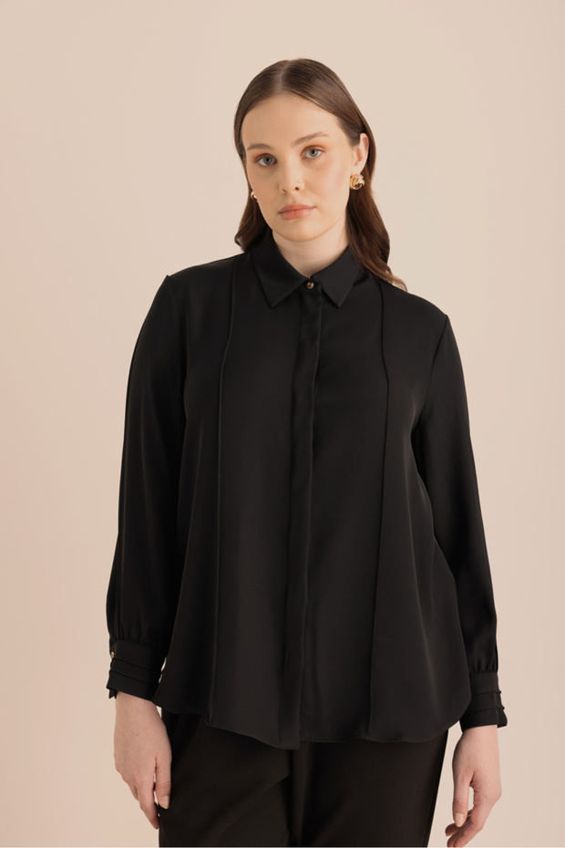 Detaylı Düğmeli Gömlek - 4