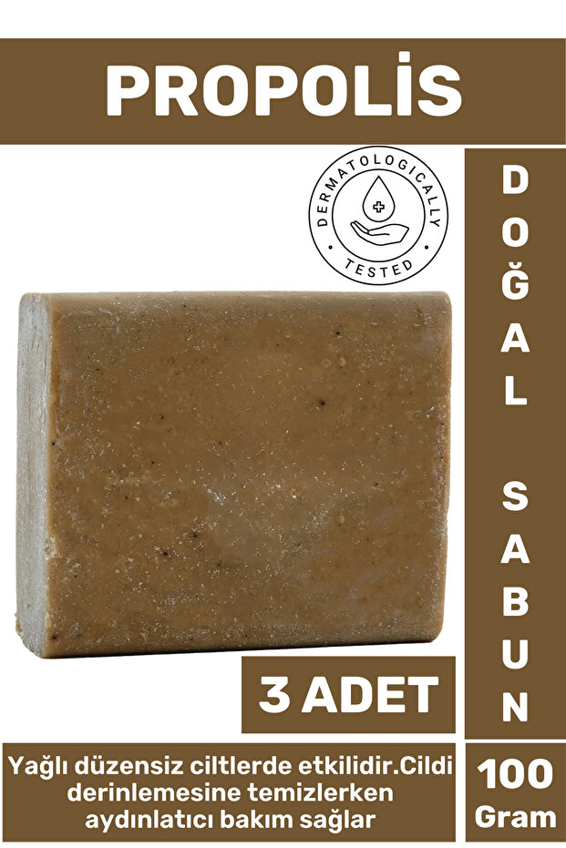 Special Production Natural Skin Cleansing Brightening Moisture Balancing Anti-Aging Propolis Soap 3 Pieces
