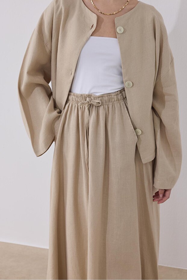 Mona Keten Ceket Bej - 2