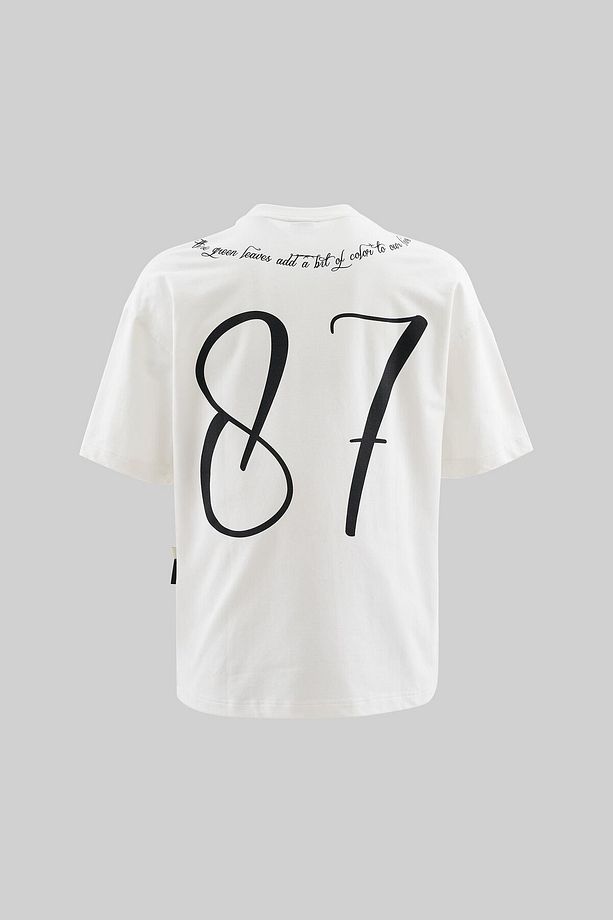 Erkek Herb Printed Baskılı Oversize Ekru Tişört - 4