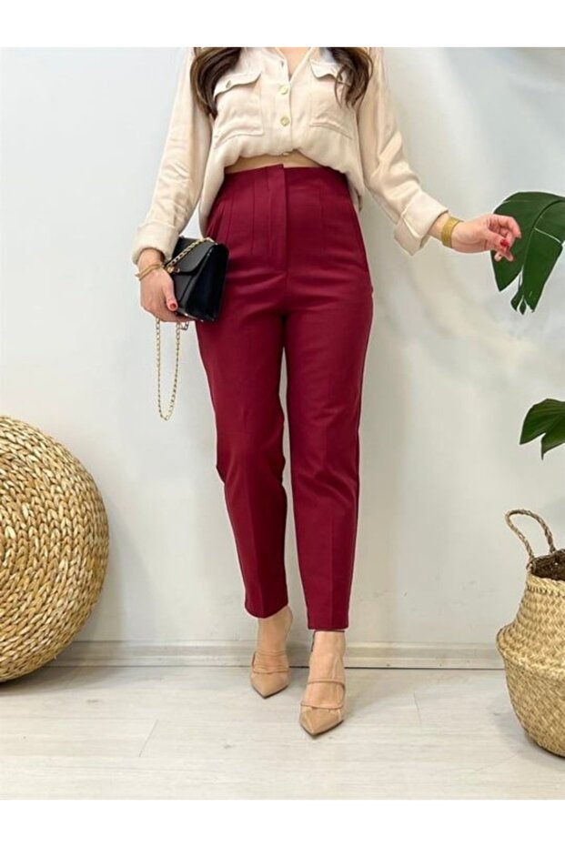 High Waist Pleated Orazio Carrot Pants