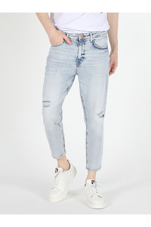 039 Lucas Carrot Fit Drop Crotch Havuç Paça Erkek Mavi Jean Pantolon Cl1059453 - 3