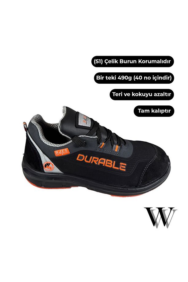 Bmes Durable S1 Çelik Burunlu Spor İş Ayakkabısı 4 Mevsim Hafif Ve Rahat Spor İş Güvenlik Ayakkabısı - 1