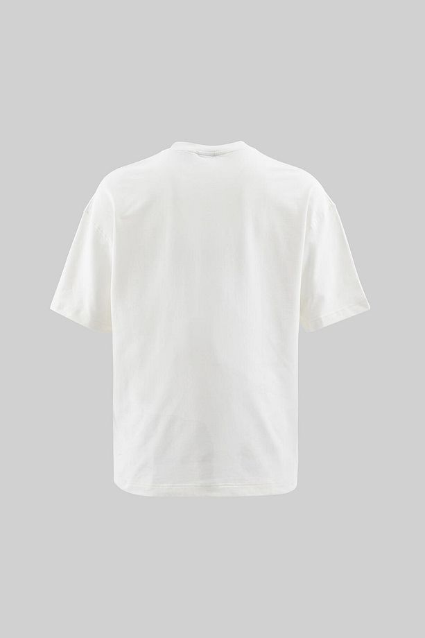 Erkek Printed And Zebra Oversize Ekru Tişört - 3