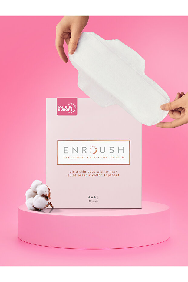 Enroush Süper Ped I 100% Organik Pamuklu | 10 Adet