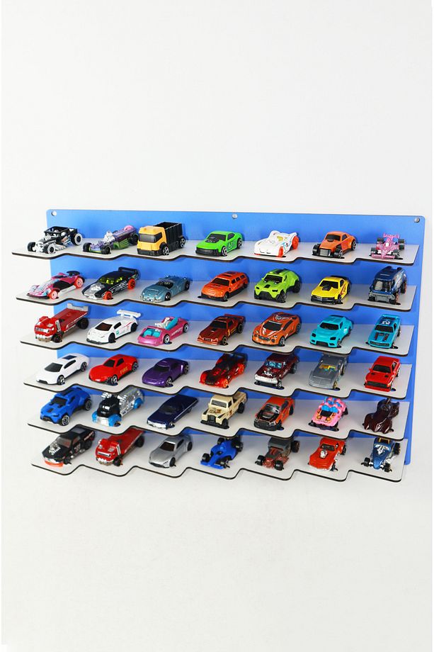 42 Araçlık Ahşap Duvar Rafı ( Hotweels Ve Matchbox )(İSİM YAZDIRMAK IÇİN ISİMLİK ALINIZ) - 6
