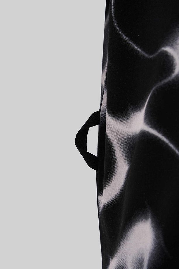 Erkek All Over Abstract Pattern Printed Oversize Siyah Tişört - 3