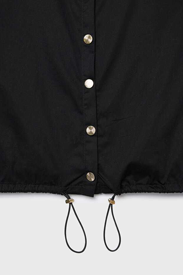 Çıtçıtlı Crop Gömlek - 9