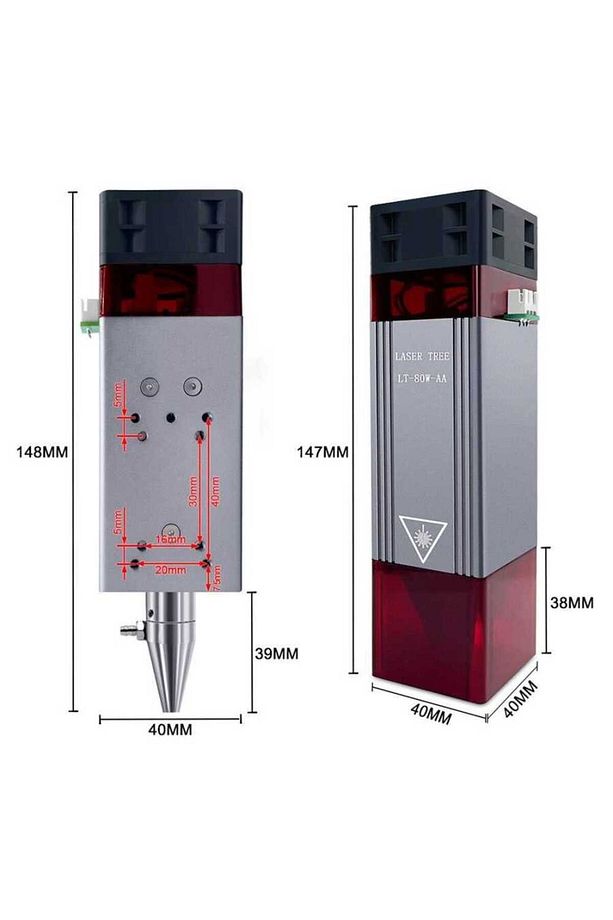 LT-80W 12V TTL Yakıcı CNC Lazer Modülü Seti - 3