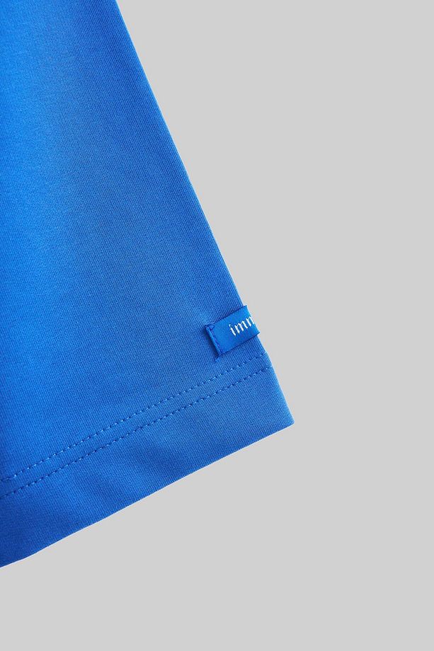 Erkek Jersey Style Oversize Soft Mavi Tişört - 4