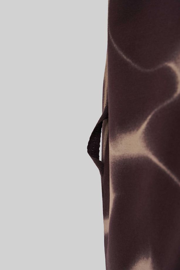 Erkek All Over Abstract Pattern Printed Oversize Kahverengi Tişört - 3