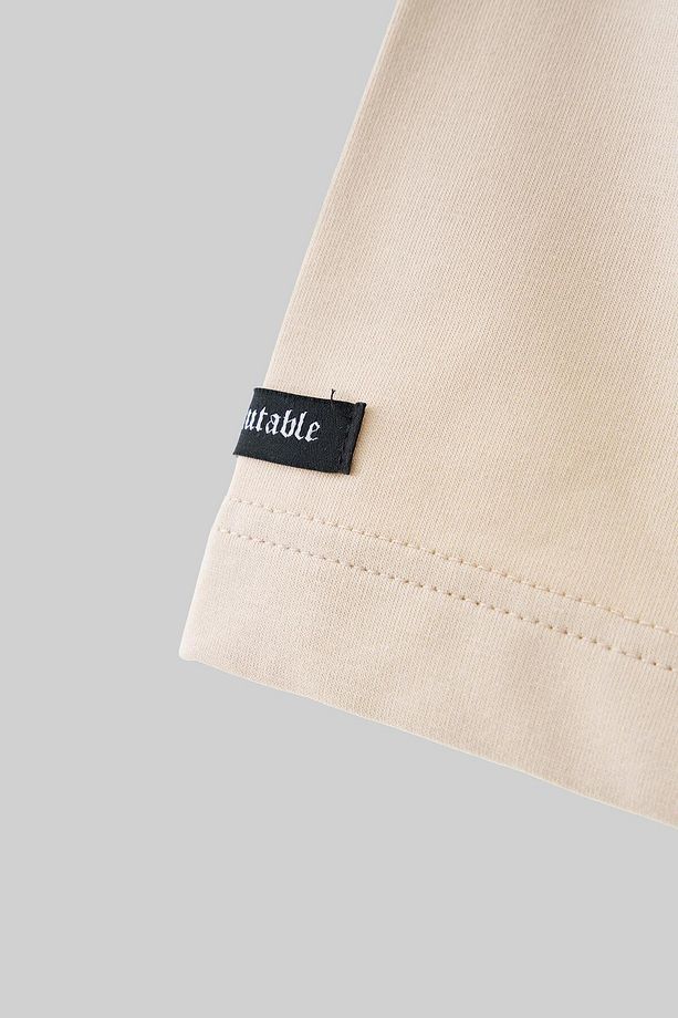 Erkek Jersey Style Oversize Soft Bej Tişört - 4