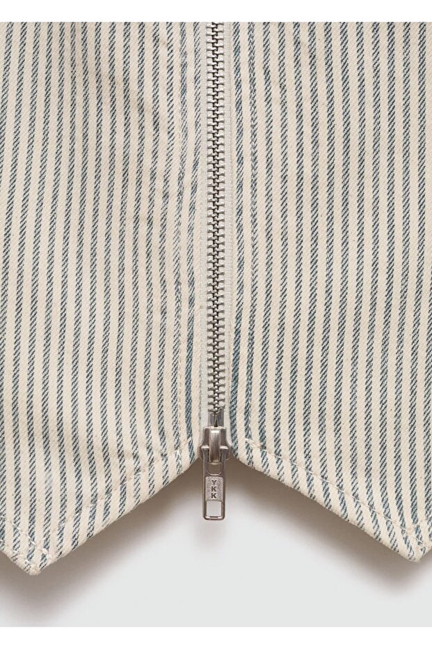 Çizgili fermuarlı yelek - 4