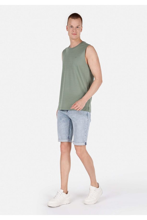 Regular Fit Erkek Yeşil Atlet - 3