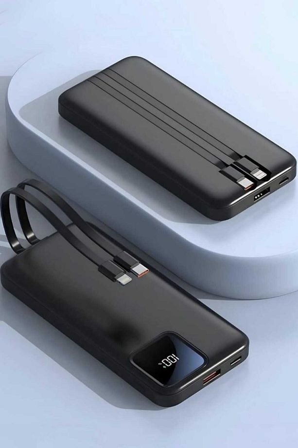 Kendinden Kablolu 22.5 W Ultra Hızlı Ve Güçlü Powerbank 20.000 Mah Typc-e Ve Lightning Kablolu Pd - 5