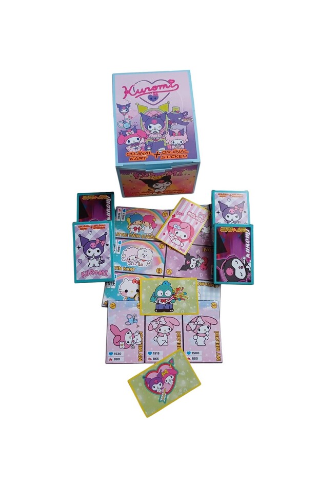 Kuromi Character Playing Cards New Series (4 Mini Box 24 Pcs Cards 8 Pcs Sticker)