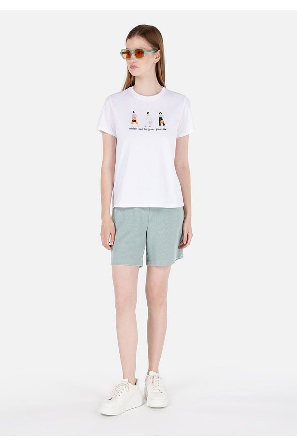 Regular Fit Orta Bel Kadın Yeşil Şort - 1